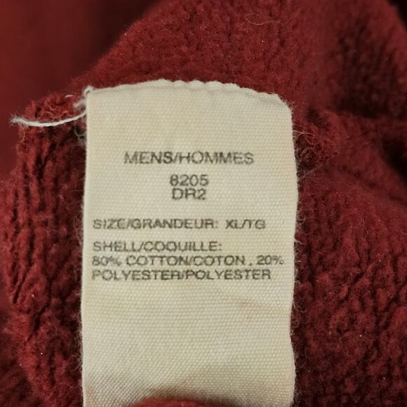 Men's Woolrich 1/4 Zip Burgundy Elbow Patch Pullover Sweatshirt Sz XL Utility - Picture 5 of 7